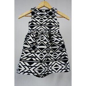 Crazy 8 Girls' Little Jacquard Black White Gold Holiday Party Dress Size 2T